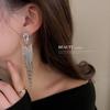Silver Geometric Triangle Tassel Earrings: Chic & Luxurious High-End Ear Studs