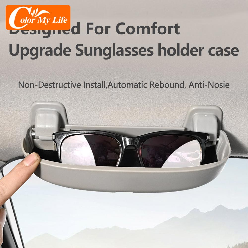 Color My Life Upgrade Car Sunglasses Holder Case for Jeep Compass MK49 1999 - 2014 Auto Roof Interior Storage Box