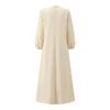 ZANZEA Women Casual Round Neck Long Sleeve Floral Embroidery Loose Long Dress