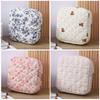 Cute Quilted Sanitary Napkin Organizer Bag Cotton Large Capacity Women's Mini Clutch Bag Zipper Keychain Earphone Coin Purse