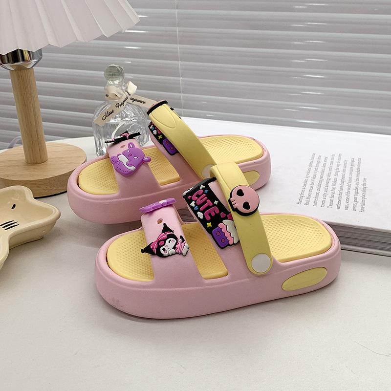 Girls' Cartoon Summer Sandals: Non-Slip, Soft Sole, Indoor/Outdoor, Cute Beach Slippers