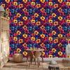 Wallpaper Flowers and Leaves Plum and Pink for Living Room and Bedroom 50x1000