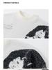 Pullovers Long Sleeves Sweaters Unisex Sweater Spring Autumn Floral Pattern Texture Round Neck Colorblocking Knitted Bottoming Retro Wool Sweater