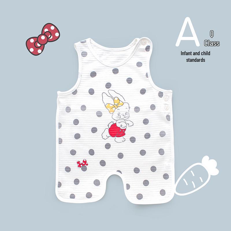 Bavoir d'été mignon Tao Baby en coton à demi-dos et leggings fins protecteur de ventre pour nouveau-nés