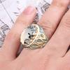 Vintage Handmade Turkish Signet Ring For Men Women Ancient Silver Color Moonstone Agate Stone Ring 2024 Retro Islamic Jewelry