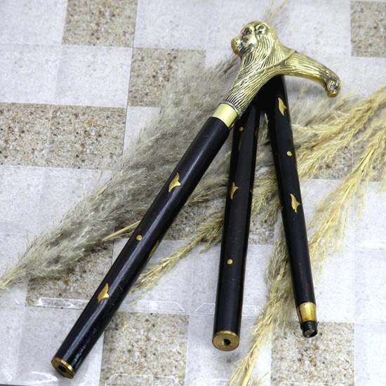 91.44 Cm Brass Lion Head Handle Wooden Handmade Walking Stick Cane Gift for Grandfather, Unique Waking Stick For Adult