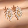 ZAKOL Luxury Leaf Marquise Zircon Bridal Earrings for Women White Shiny Crystal Elegant Wedding Party Zircon