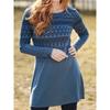NovaMix Damenmode Herbst Winter Langarm O-Ausschnitt Freizeitkleider