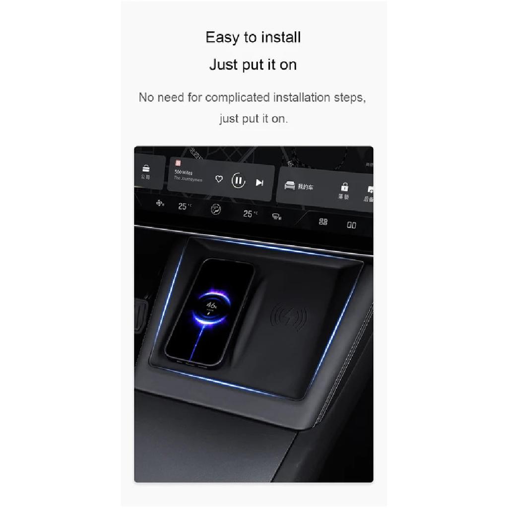 For Tesla Model 3 Highland 2024 Wireless Charging Pad Silicone Mat New Model 3 Center Control Cell Phone Anti-slip Silicone Mat