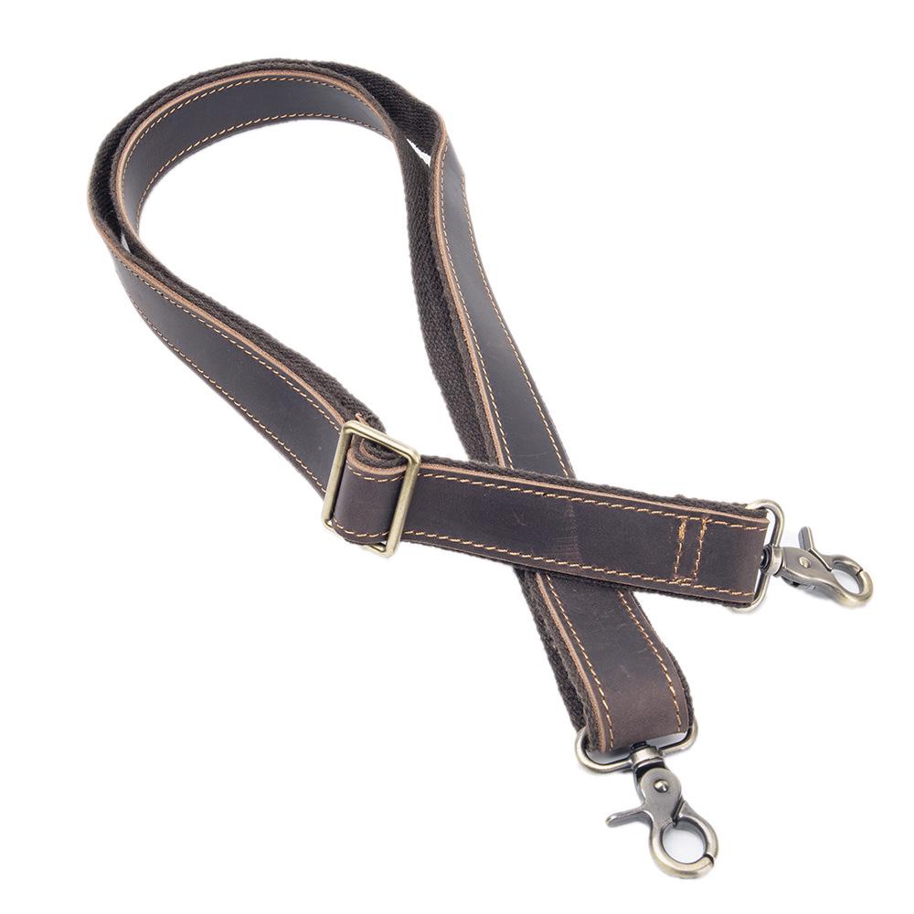 Crazy Horse Leather Adjustable Crossbody Strap for Men's Bags