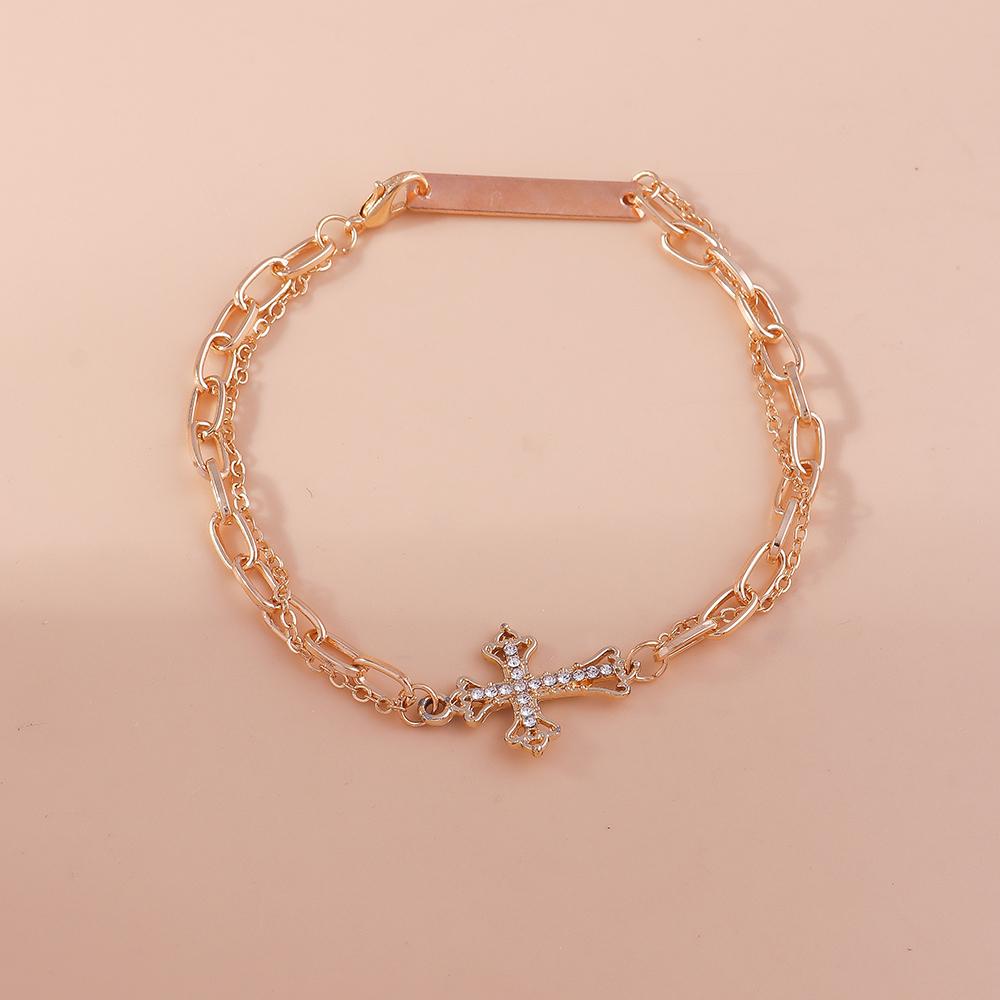 Fashion Gold Silver Color Cross Anklets Crystal Ankle Bracelet Chain Women Girls Party Holiday Jewelry Gift