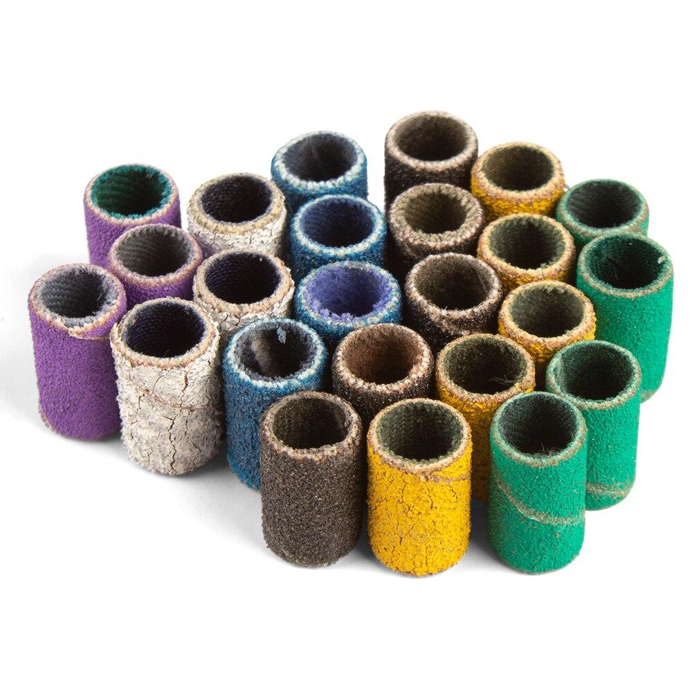 100pcs Nail Drill Bits Sanding Bands for Nail Drill File Grinder Sander Band Set for Acrylic Nails Gel Removing Pedicure Tool