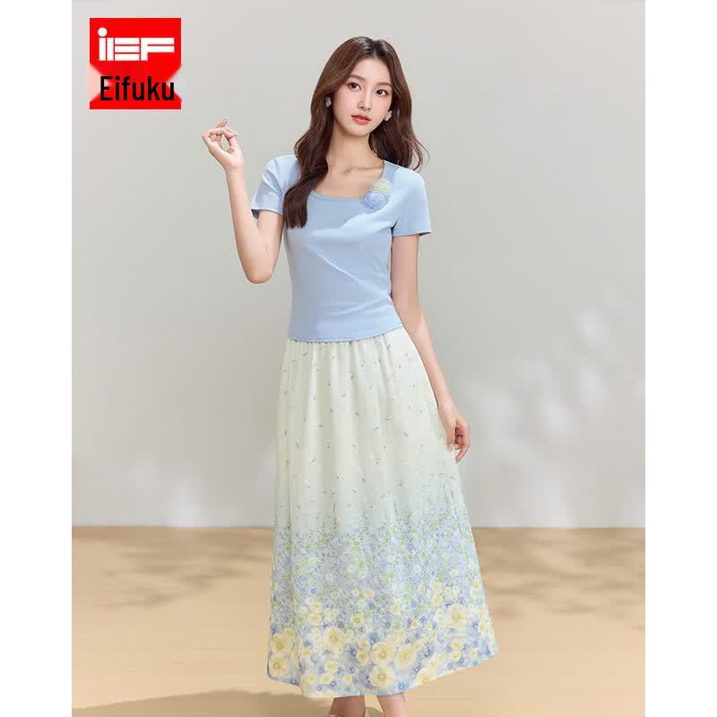 IEF 2026 Summer Korean Floral Skirt Set M