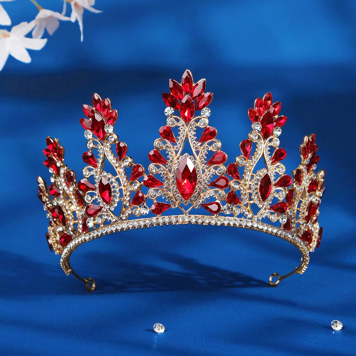 

Brides European Vintage Tiaras Bridal Jewelry Quinceanera Rhinestone Crystal Crowns Pageant Wedding Hair Accessories for Brides
