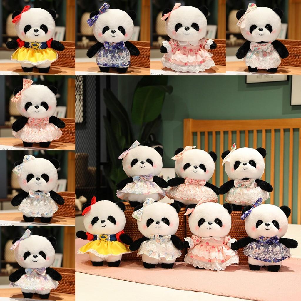 Sweet Cute Lolita Dress Panda Plush Toys Cartoon Girls Birthday Gifts Dolls
