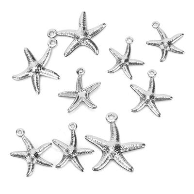 50 stuks Roestvrij Staal Oceaan Sieraden Hol Dubbelzijdig Zeester Hanger Sieraden Maken