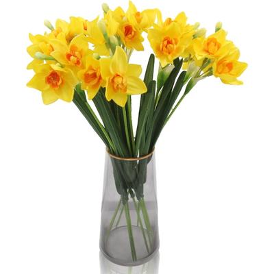10 Stück Künstliche Narzissen Blumen Weiße Narzissen Frühlingsblumen Kunstseidenblumen Arrangement für Zuhause Hochzeit Außen Dekoration