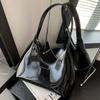 Solid Color Glossy Shoulder Bag Trendy PU Leather Hobo Bag Women'S Fashion Handbag & Tote Purse