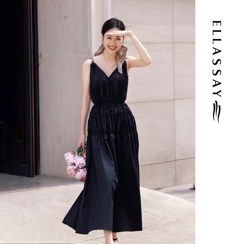 

ELLASSAY Women s Cotton Blend V-Neck A-Line Dress L