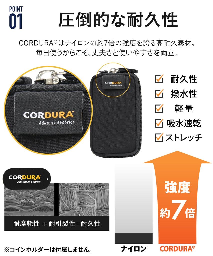 For Climbing CORDURA Mini Coin Case STREAM Model [Perfect Mt. Fuji] Water-Repellent Purse/Cash (Tough (CORDURA Specification), Gray)