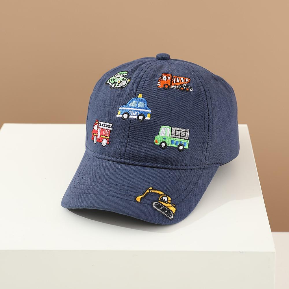 

Cartoon Embroidered Baseball Cap Little Car Pattern Children s Trucker Hat Boys and Girls Темно-синій