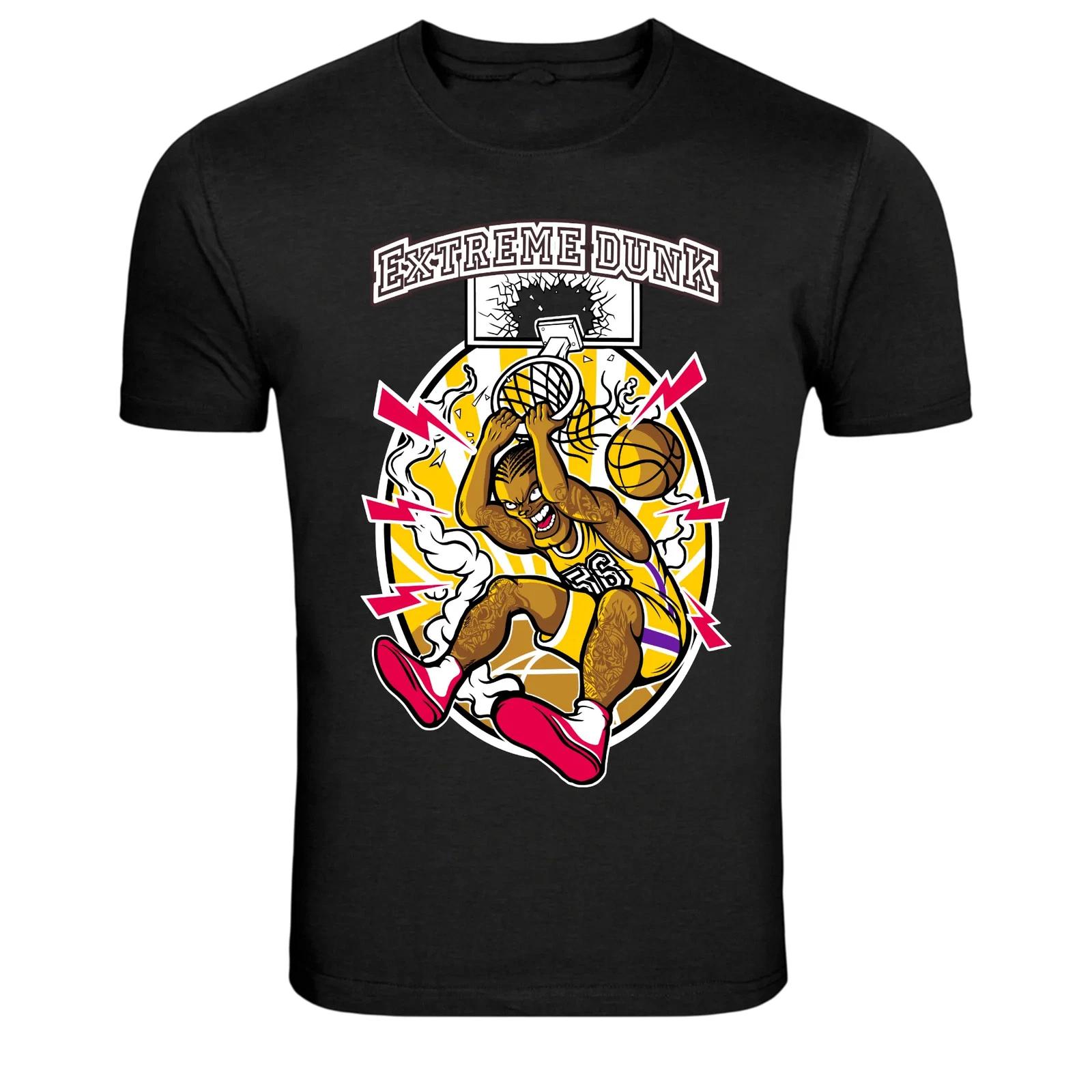 Extreme Dunk Basketball Slam Player Cartoon Sports Graphic T-Shirt XL