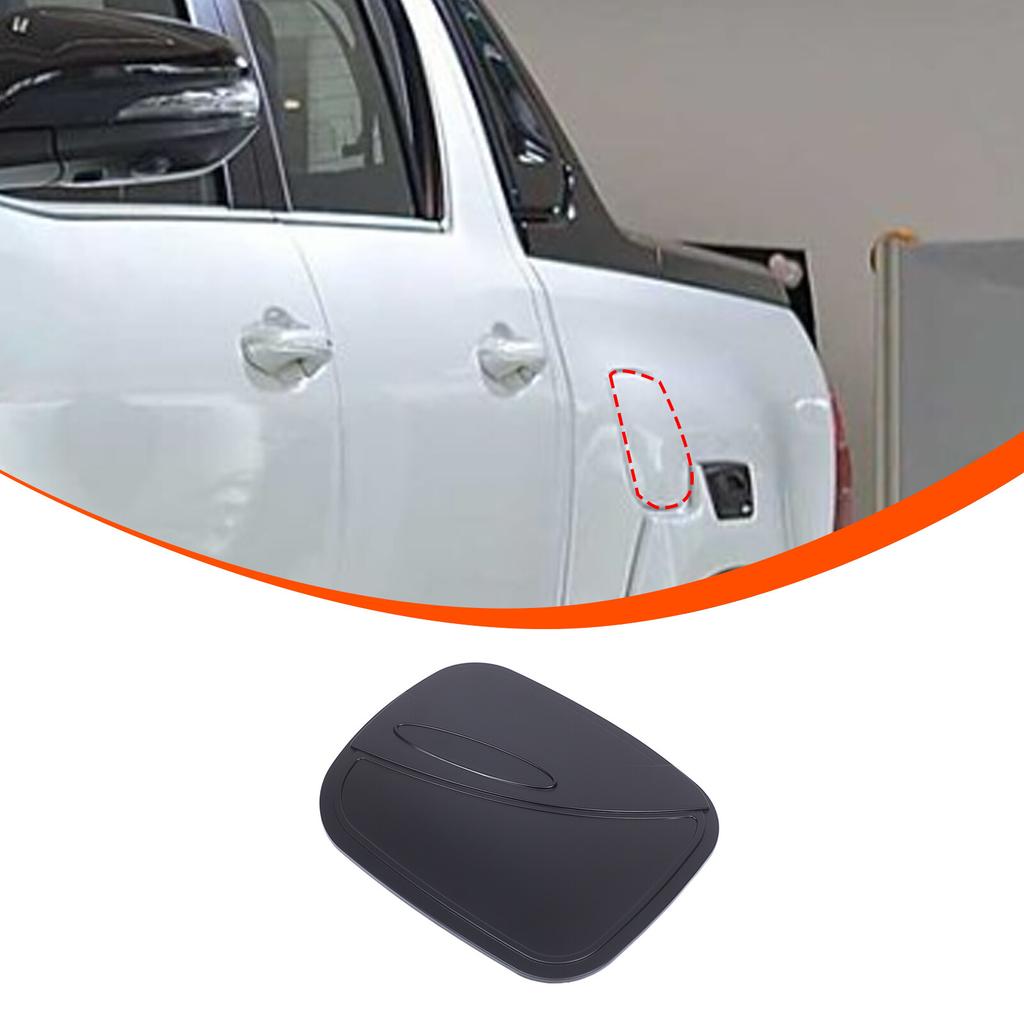 Black Car Fuel Lid Petrol Gas Tank Cover Trim For Toyota Hilux 2015-2024
