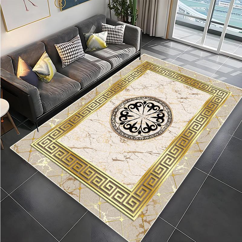 Modern Golden Luxury Carpet for Living Room Abstract Large Size Carpets Non-slip Bedroom Decoration Rug 200x300 Coffee Table Mat