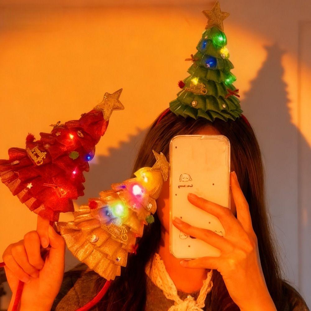 Elk Hair Hoop Antlers Headband Glitter Glowing Christmas Hairband Christmas Headband  Girl