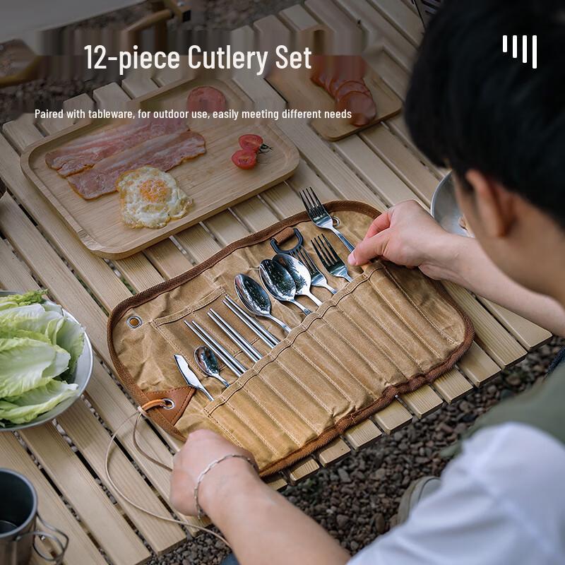 OEING 15-Piece Outdoor Cutlery Storage Kit