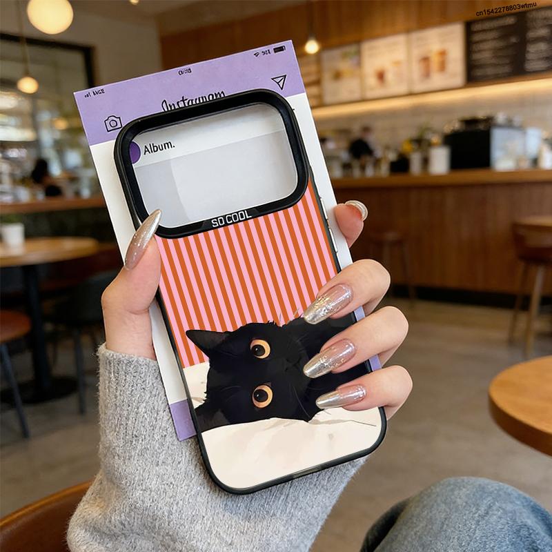 

Cartoon Black Cat Striped Pattern Phone Case for Xiaomi Mi 15T 14T 14 13 12 12T 11 Lite Poco X7 X6 F7 F6 X5 F GT Pro Ultra 4G 5G Poco F6 5G