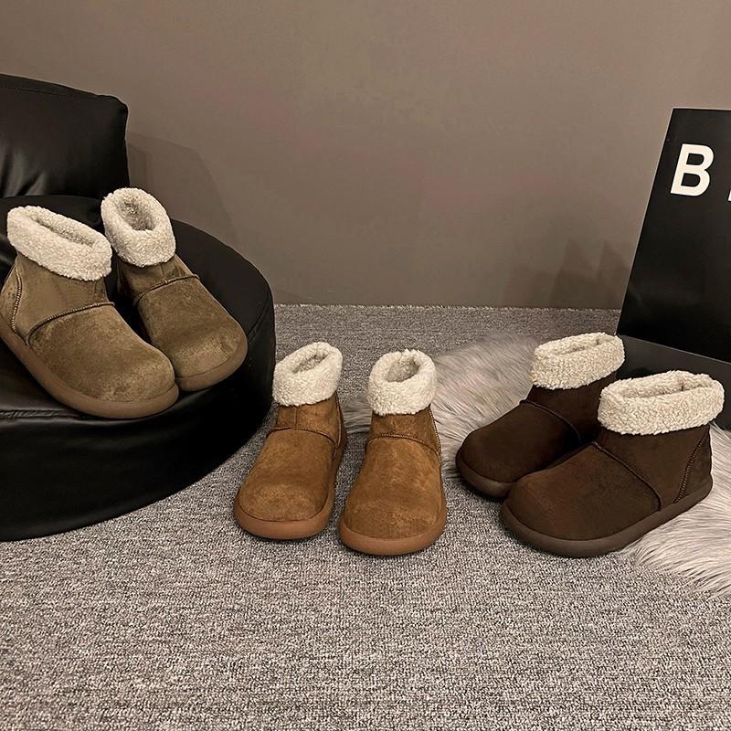Koreanische Version Herbst und Winter neue hässlich süße Boken haarige kurze Schneestiefel Damen vielseitig warm gefütterte verdickte Baumwollschuhe