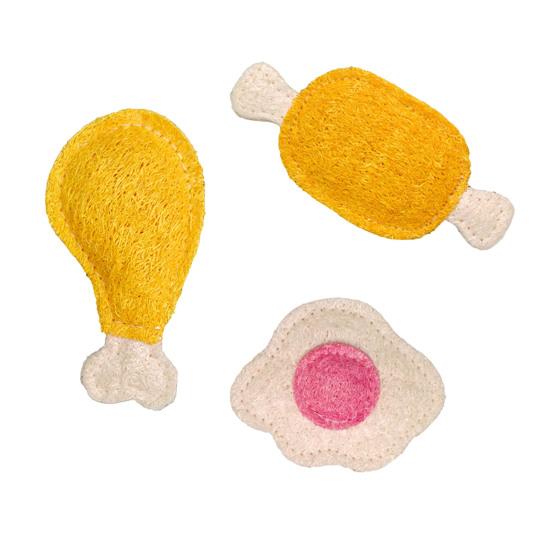 

3Pcs/Set Loofah Cat Chew Toys Natural Cat Teeth Cleaning Toy Kitten Teething Toy for Indoor Cats Chewing Biting C