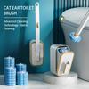 Wall Mounted Toilet Brush with 36 Refill Heads and Holder Disposable Toilet Brush with Long Handle for Wash Basins Mirrors Glass