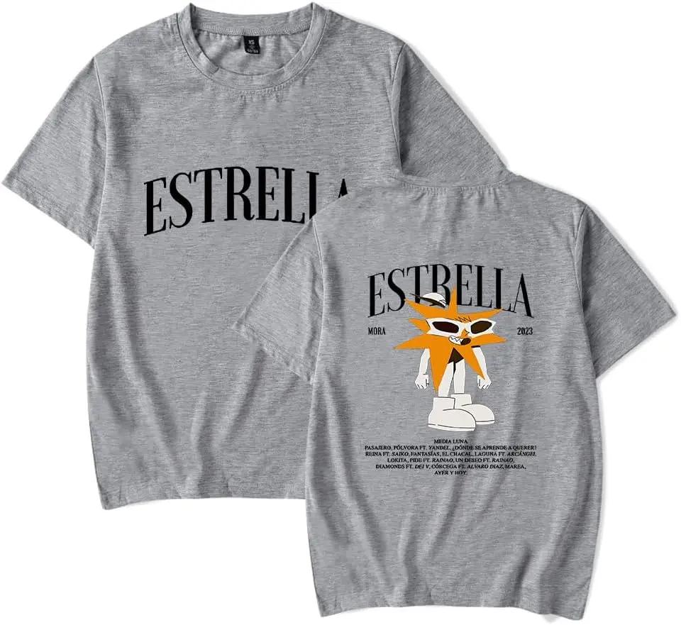 Mora Merch Album Estrella Cotton T Shirt Unisex Unisex Casual Short Sleeve Crew Neck Tee Unisex Fashion Streetwear Top Unisex