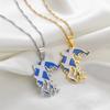 Anniyo Greece Map and Flag Pendants Necklaces Silver Color/Gold Color Greek Jewelry Patriotic @241621
