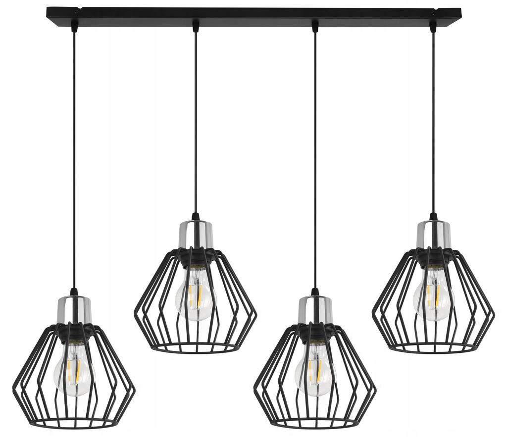 Hanging Lamp, Ceiling Chandelier, Wire Shade, Led