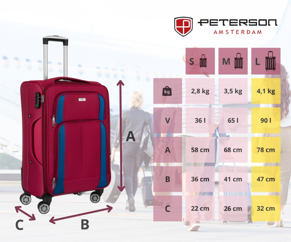 PTN 5209-L-9296 Burgundy-Navy Suitcase