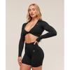 Gymshark Adapt Animal Long Sleeve Crop Top Black Asphalt Grey B4c2z Bc2w