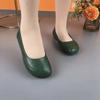 Fashion Elegant Dressy Ballet Flats Women's Plain Loafer Concise Slip On Office Nurses Work Shoes New Woman Faux Leather Green Moccasins