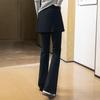 Women's Fleece-Lined High-Waist Micro Flare Patchwork Pants