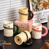Couple Mug Design Niche Ceramic Cup for Household Drinking Water with High Appearance Cute Water Cup for Girls Office Workers