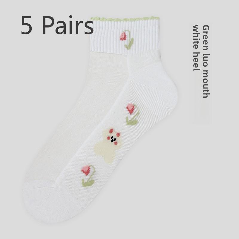 

5 пар летних носков женские дышащие чулки с кристаллами носки с кондиционером женские носки с неглубокой горловиной носки Henin 5 Pairs