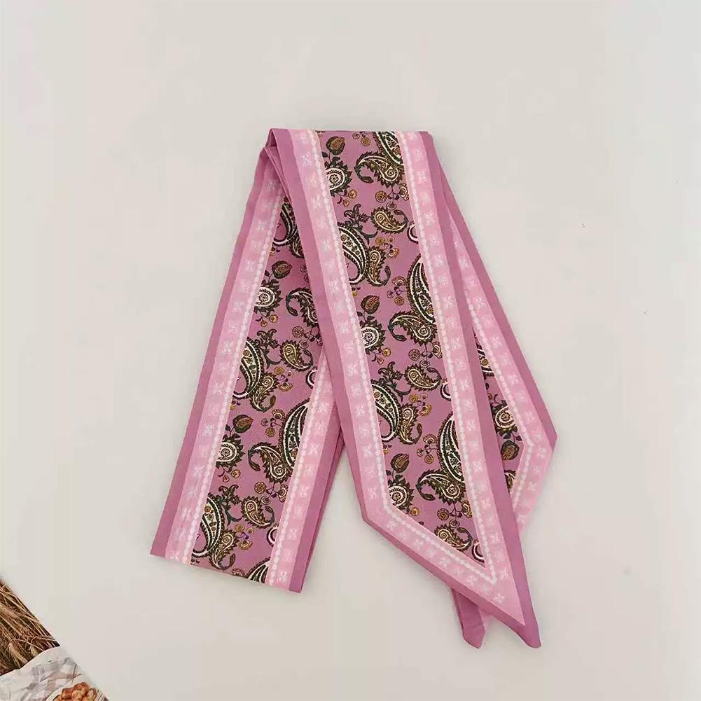 Fashion Double Sided Skinny Silk Scarf Paisley Long Neck Scarf Bag Handle Ribbon Wristband Hair Accessories For Women