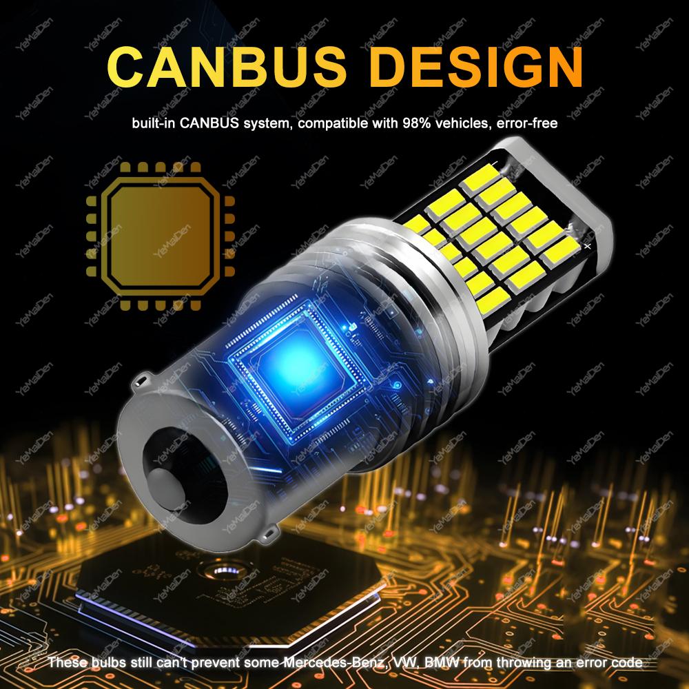 2/4/8 PCS P21W Ba15s 1156 1157 Bay15d LED Bulb Canbus 12V 24V 4014-45SMD 6500K White Car Turn Signal Backup Brake Parking LightsTurn Signal 2