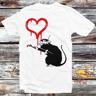 Banksy Inspired Painting Artist Rat T Shirt B1213