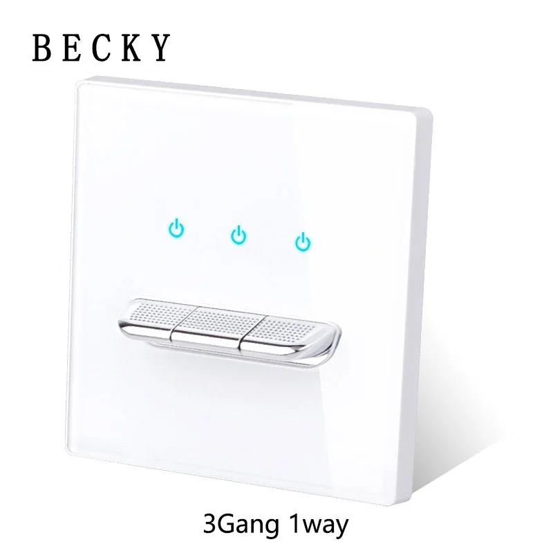 White Tempered Glass Wall Switch Panel Led European 16a Socket Retro Toggle Light Switch Eu Uk Standard 2usb Socket 1Gang-4gang