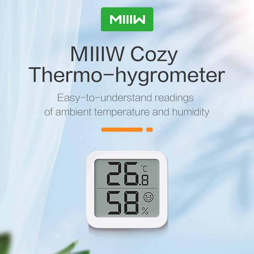 MIIIW S08 LCD Digital Hygrometer Indoor Temperature Humidity Meter Portable Tabletop Wall Mounted Room Temperature and