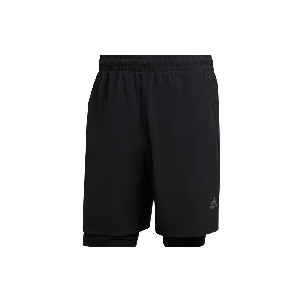 Adidas Two-In-One Built-In Compression Shorts with Elastic Waist Men Bottoms Black HR3772