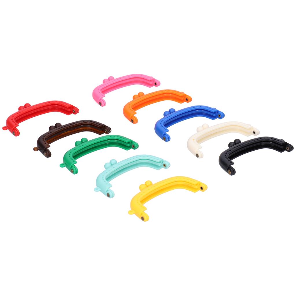 10Pcs Purse Frame Semicircle Candy Color Curved Plastic DIY Bag Accessories 8.5cm
